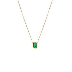 Emerald Green Emerald Green Curved Bezel Pendant Necklace - Adina Eden's Jewels