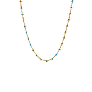 Colored CZ Stationed Bar Tennis Necklace