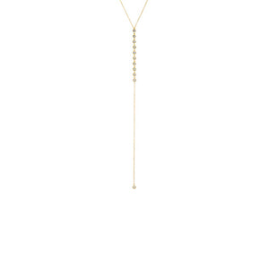 Gold Colored Multi CZ Bezel Station Drop Lariat - Adina Eden's Jewels