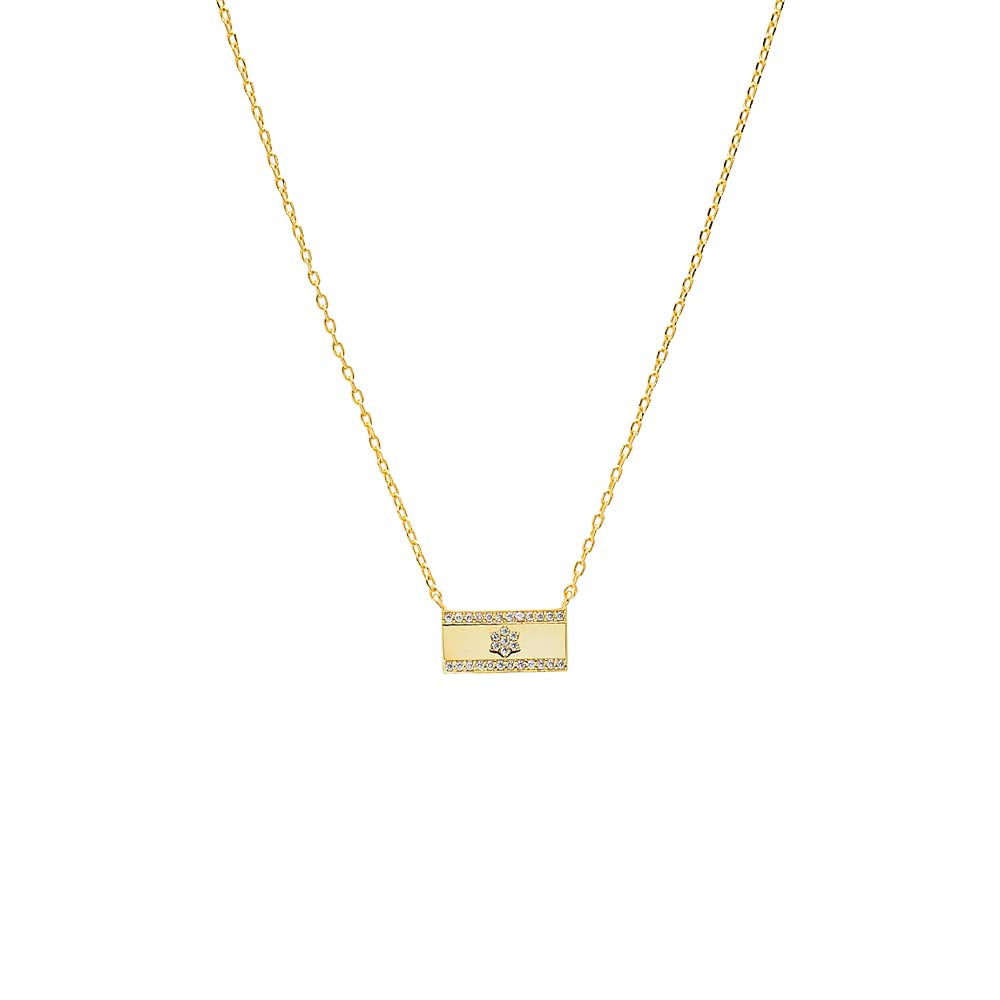Gold CZ Flag of Israel Pendant Necklace - Adina Eden's Jewels