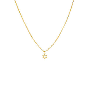 Gold Dainty Solid Star of David Necklace - Adina Eden's Jewels