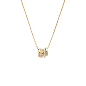 Pearl & Solid Roller Charm Necklace