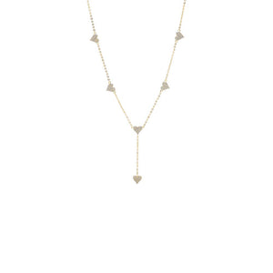 Gold CZ Multi Heart Station Drop Lariat - Adina Eden's Jewels