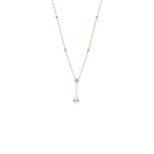 Gold CZ Multi Stone Station Drop Lariat - Adina Eden's Jewels