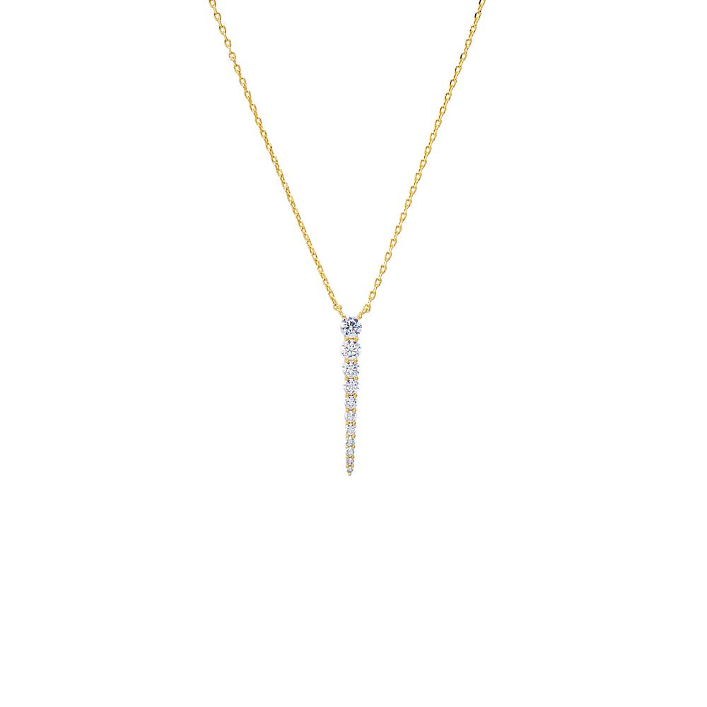 Gold Graduated Tennis Drop Necklace - Adina Eden's Jewels