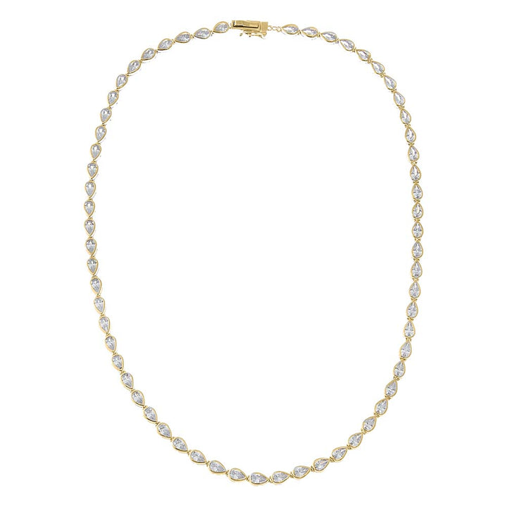 Multi Shape CZ Bezel Tennis Necklace – Adina Eden