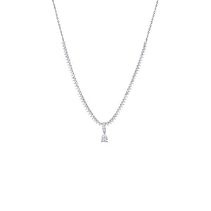 Pear Drop Half Tennis Chain Necklace