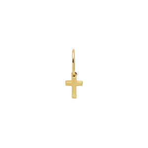 Gold Mini Solid Cross Necklace Charm - Adina Eden's Jewels
