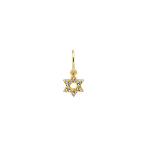 Gold Mini Pave Star Of David Necklace Charm - Adina Eden's Jewels