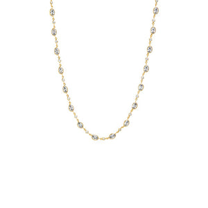 Gold CZ Graduated Multi Bezel Tennis Chain Necklace - Adina Eden's Jewels