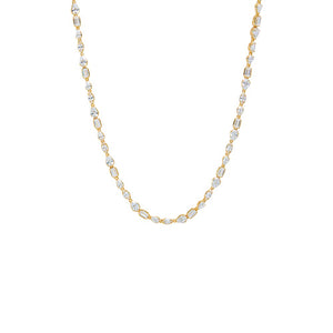Gold CZ Marquise Tennis Necklace - Adina Eden's Jewels