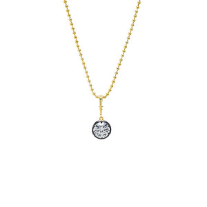 Gold CZ Rounded Encased Statement Necklace Charm - Adina Eden's Jewels