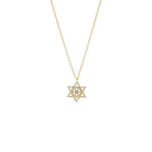 CZ Hexagon Star of David Necklace