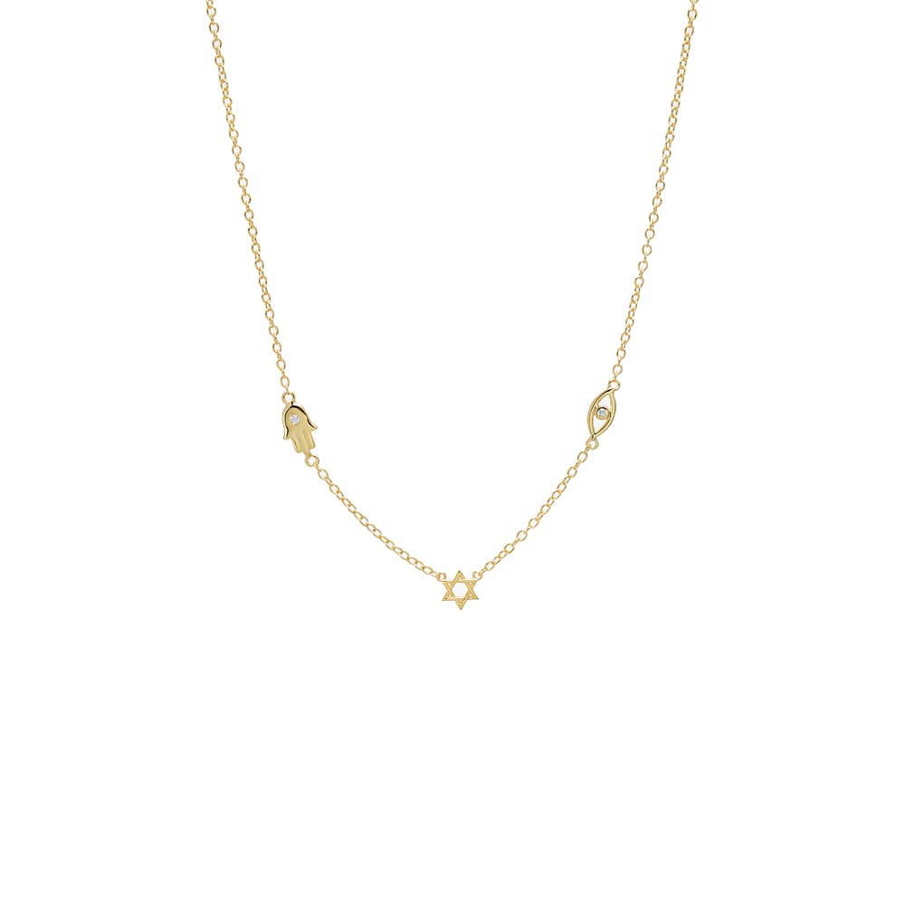 CZ Protection Symbol Charm Necklace