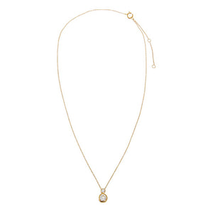 Lab Grown Diamond Double Graduated Solitaire Bezel Necklace 14K - Adina Eden's Jewels