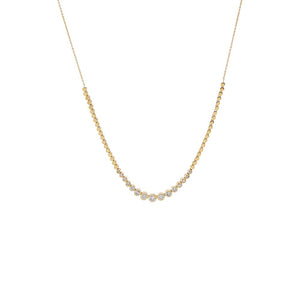 14K Gold Diamond Graduated Curve Necklace14K - Adina Eden's Jewels