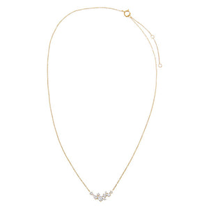 Lab Grown Diamond Cluster Bar Pendant Necklace 14K - Adina Eden's Jewels