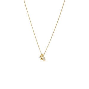 Gold Mixed Pear Charm Dainty Necklace - Adina Eden's Jewels