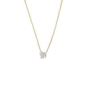 Lab Grown Diamond Multi Shape Cluster Necklace 14K
