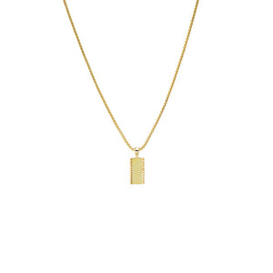 Gold Solid Spiked Dog Tag Pendant Necklace - Adina Eden's Jewels