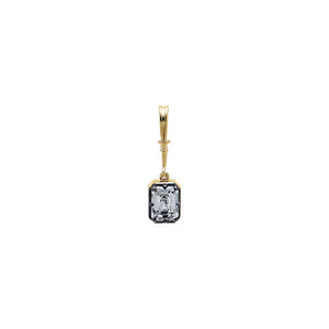 14K Gold / 1CT Lab Grown Diamond Emerald Encased Statement Charm 14K - Adina Eden's Jewels