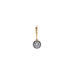 14K Gold / 1CT Lab Grown Diamond Rounded Encased Statement Charm 14K - Adina Eden's Jewels