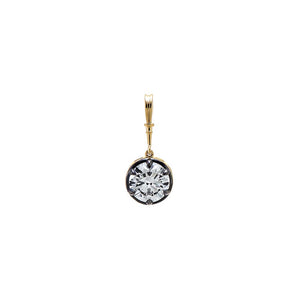 Lab Grown Diamond Rounded Encased Statement Charm 14K - Adina Eden's Jewels