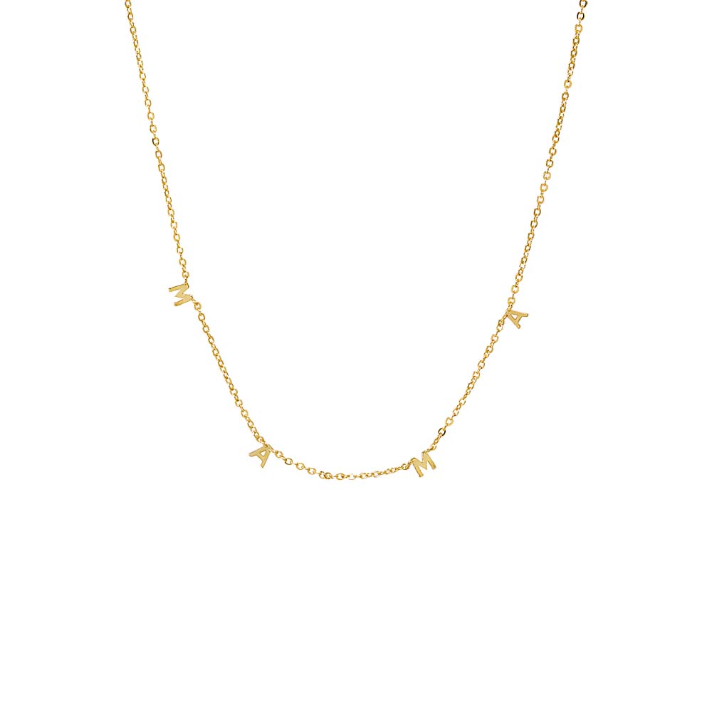 Gold Solid Mini Mama Scattered Necklace - Adina Eden's Jewels