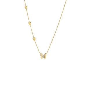 Gold CZ Multi Butterfly Pendant Necklace - Adina Eden's Jewels