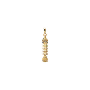 14K Gold Diamond & Colored Fish Bone Drop Charm 14K - Adina Eden's Jewels