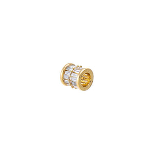14K Gold Lab Grown Diamond Multi Baguette Rondelle Charm 14K - Adina Eden's Jewels
