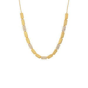 Gold Pave Accented Multi Bar Half Tennis Chain Necklace - Adina Eden's Jewels