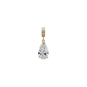 14K Gold Lab Grown Diamond Pear Drop Charm 14K - Adina Eden's Jewels