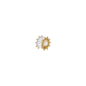 Lab Grown Diamond Baguette Rondelle Charm 14K - Adina Eden's Jewels