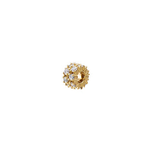 14K Gold Lab Grown Diamond Rounded Rondelle Charm 14K - Adina Eden's Jewels