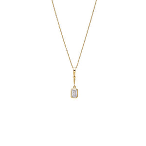 14K Gold Lab Grown Diamond Emerald Charm Necklace 14K - Adina Eden's Jewels