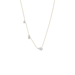 14K Gold Lab Grown Diamond Multi Pear Necklace 14K - Adina Eden's Jewels