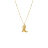 Gold CZ Cowboy Boot Pendant Necklace - Adina Eden's Jewels
