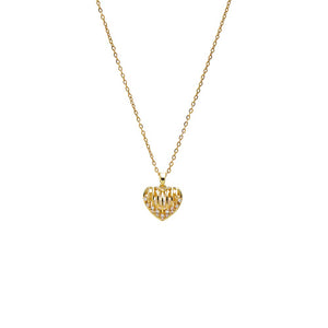 CZ Heart Caged Pearl Pendant Necklace - Adina Eden's Jewels
