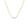 Gold CZ Dainty Curved Bar Necklace - Adina Eden's Jewels