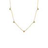 Gold Pave Five Heart Charm Necklace - Adina Eden's Jewels
