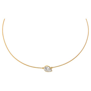 Lab Grown Diamond Pear Embedded Chain Necklace 14K - Adina Eden's Jewels