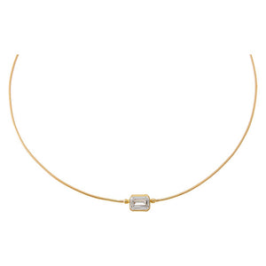 14K Gold / 3CT Lab Grown Diamond Emerald Embedded Chain Necklace 14K - Adina Eden's Jewels