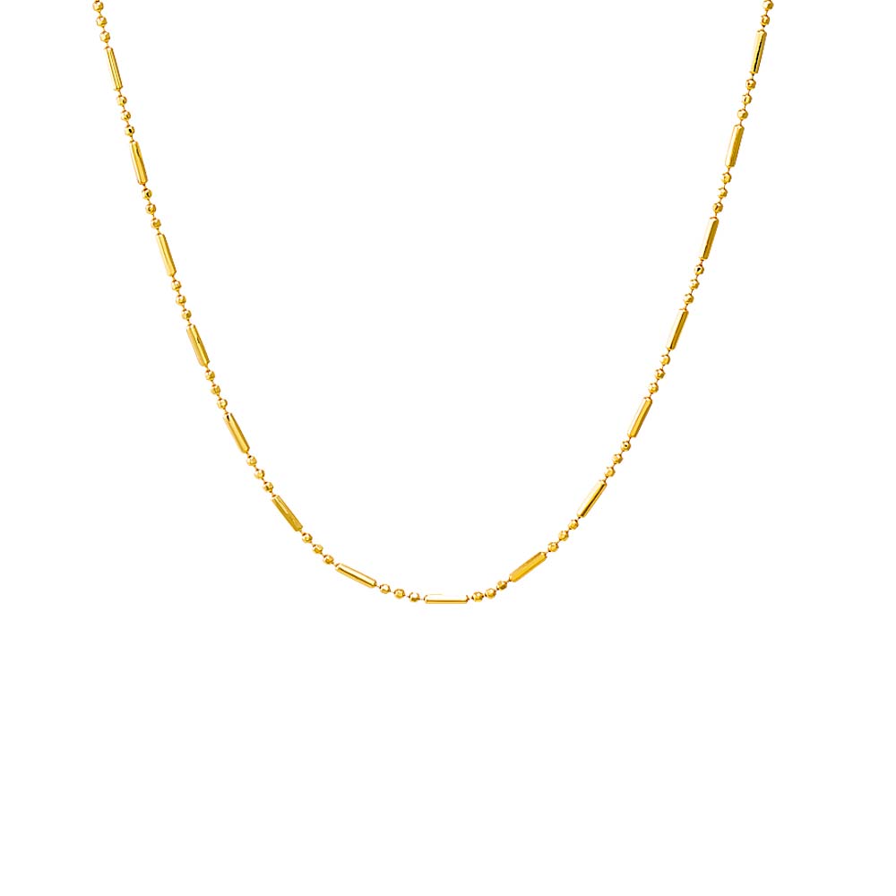Gold / 14" Solid Bar X Ball Chain Necklace - Adina Eden's Jewels