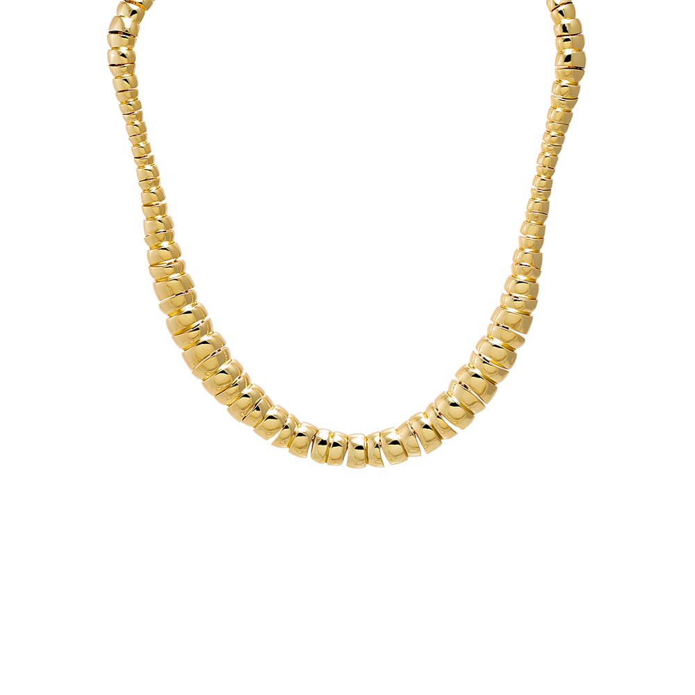Gold Ball Clustered Graduated Fancy Necklace - Adina Eden's Jewels