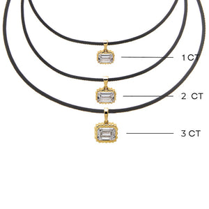 Lab Grown Diamond Emerald Beaded Leather Chain Necklace 14K - Adina Eden's Jewels