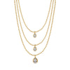 Lab Grown Diamond Oval Bezel Ball Link Necklace 14K