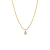 14K Gold / 1CT Lab Grown Diamond Oval Bezel Ball Link Necklace 14K - Adina Eden's Jewels