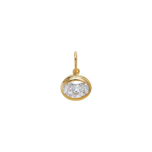 Lab Grown Diamond Oval Bezel Pendant 14K
