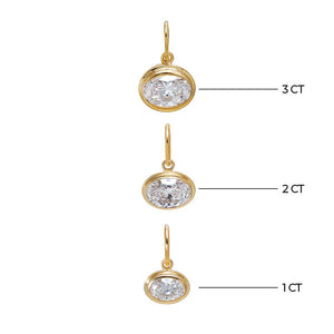 Lab Grown Diamond Oval Bezel Leather Chain Necklace 14K